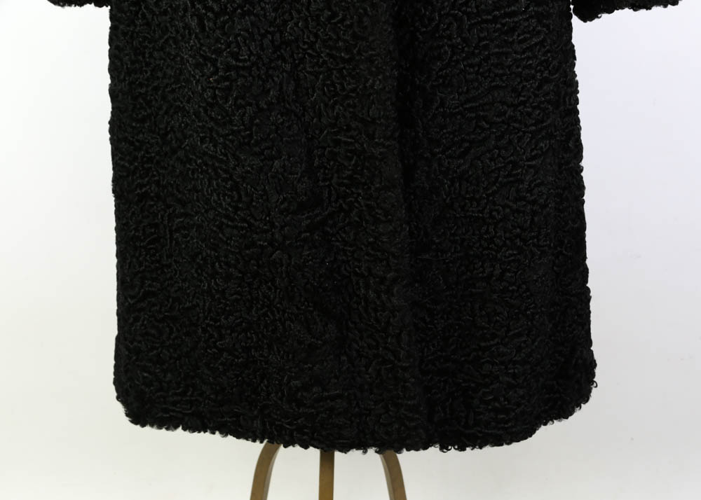 Vintage Persian Lamb Wool Coat with Mink Fur Collar