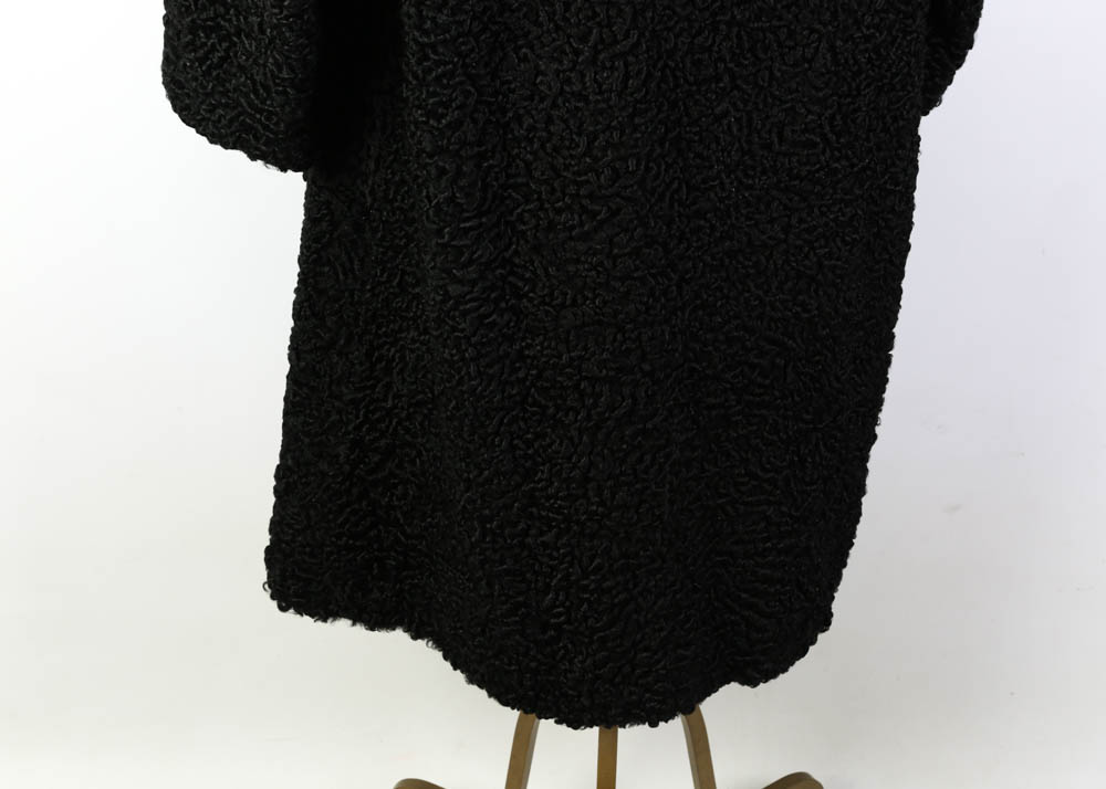 Vintage Persian Lamb Wool Coat with Mink Fur Collar