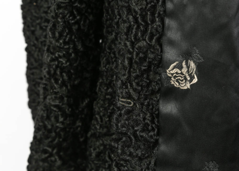 Vintage Persian Lamb Wool Coat with Mink Fur Collar