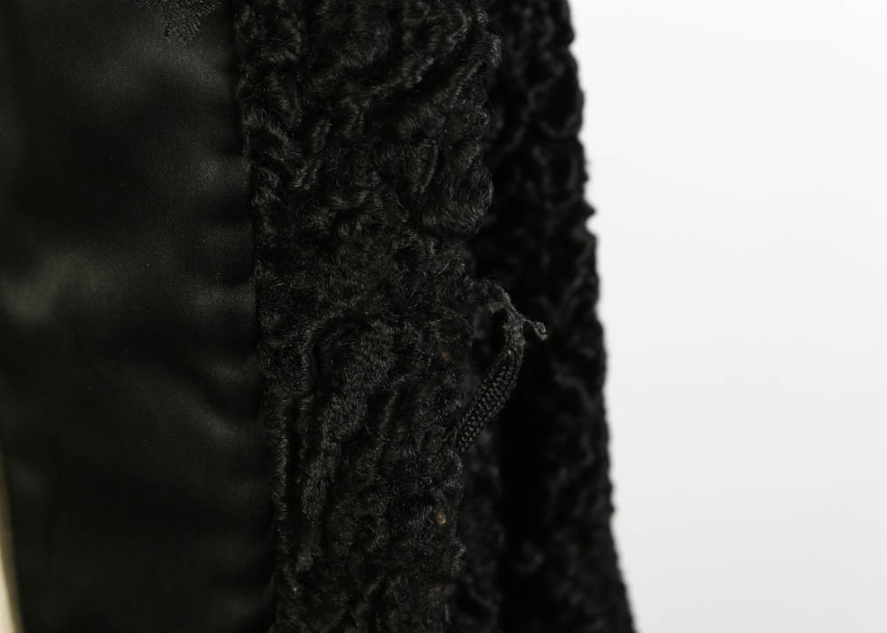 Vintage Persian Lamb Wool Coat with Mink Fur Collar