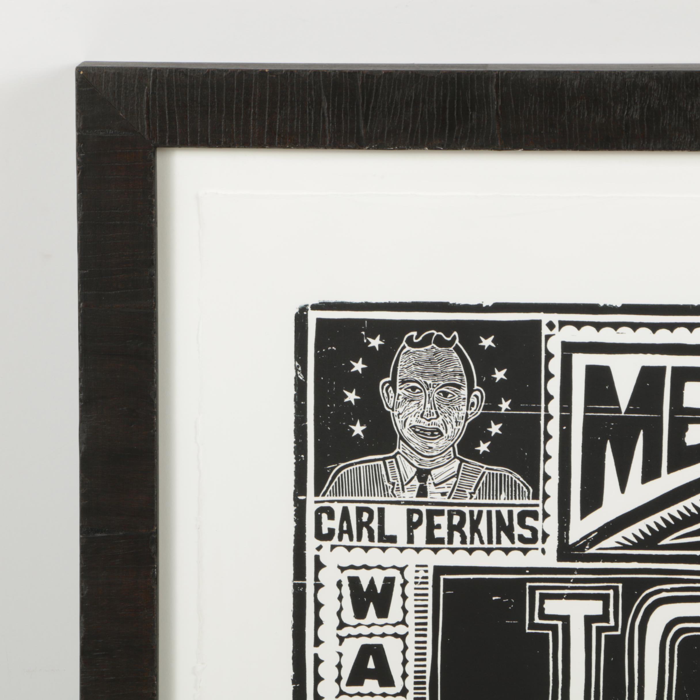 YeeHaw Letterpress Limited Edition Woodblock "Johnny Cash and the Tennessee Two"
