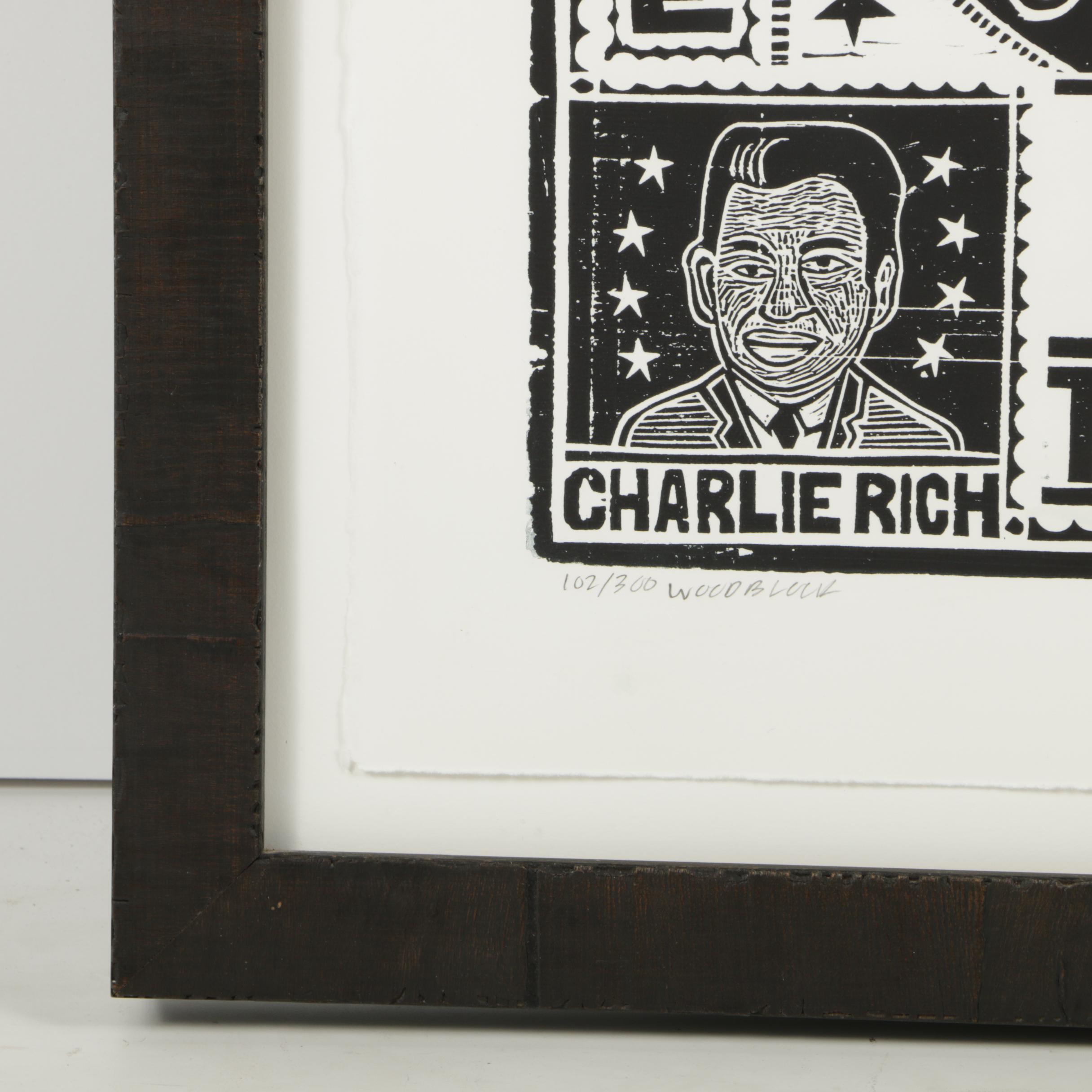 YeeHaw Letterpress Limited Edition Woodblock "Johnny Cash and the Tennessee Two"