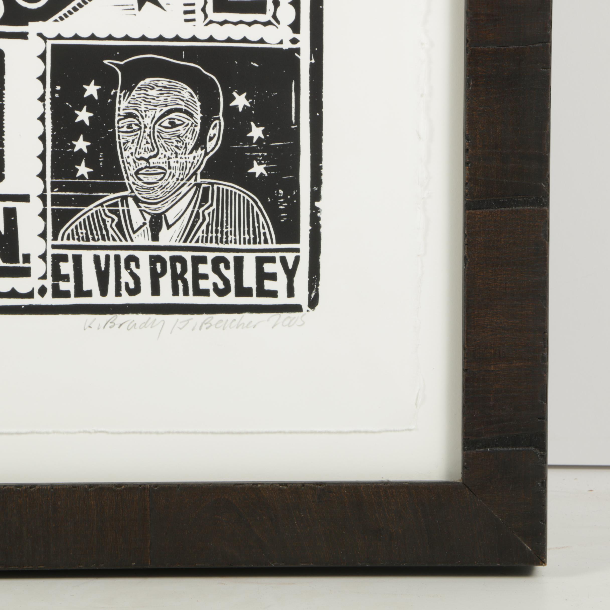 YeeHaw Letterpress Limited Edition Woodblock "Johnny Cash and the Tennessee Two"