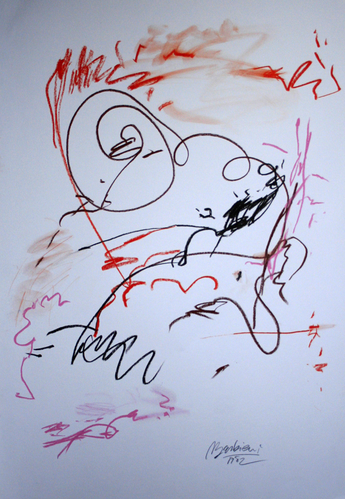 Nicholas Barbieri Abstract Pastel Composition on Paper