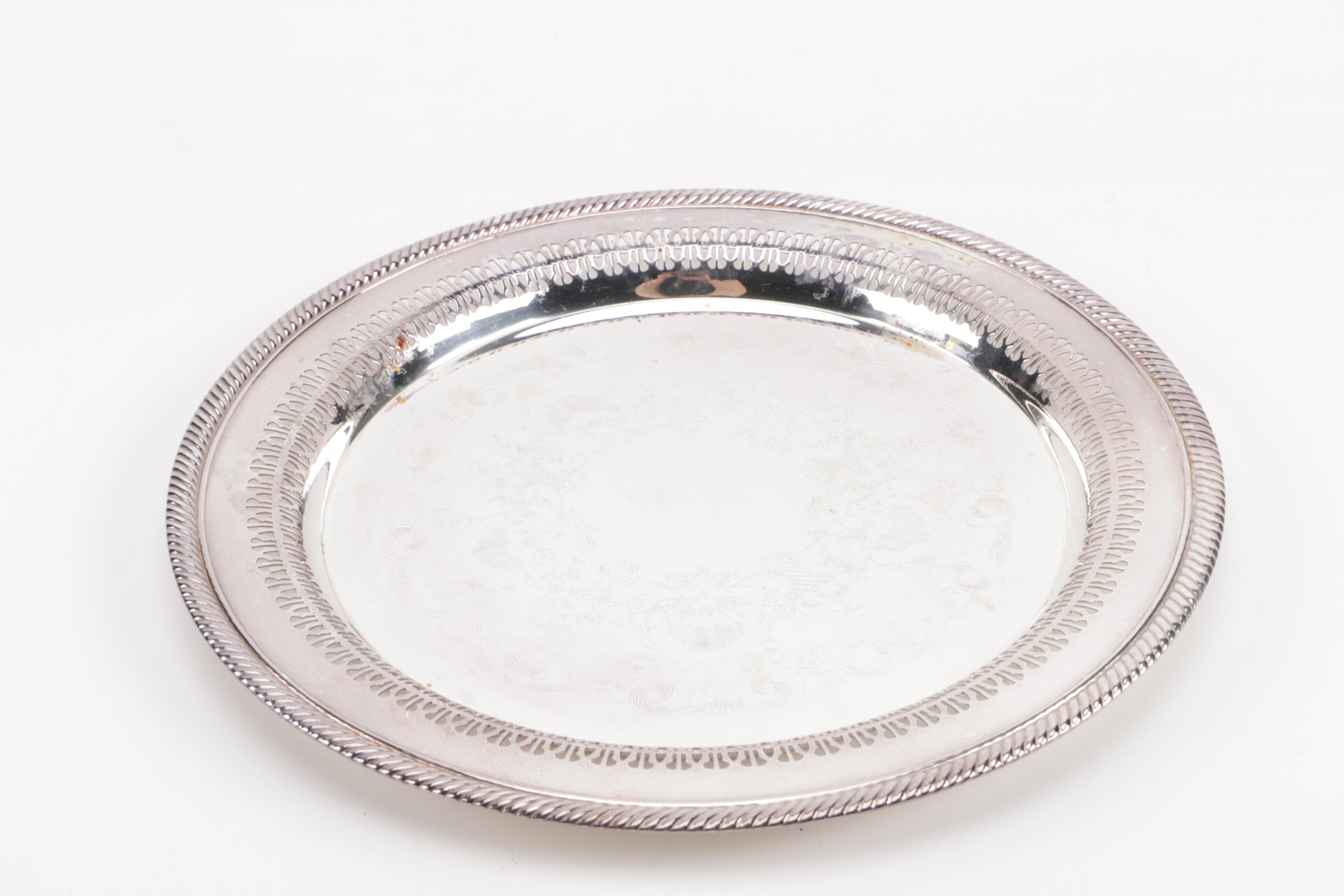 Wm. Rogers Silver Plate Tray and Additional Silver Plate Serveware