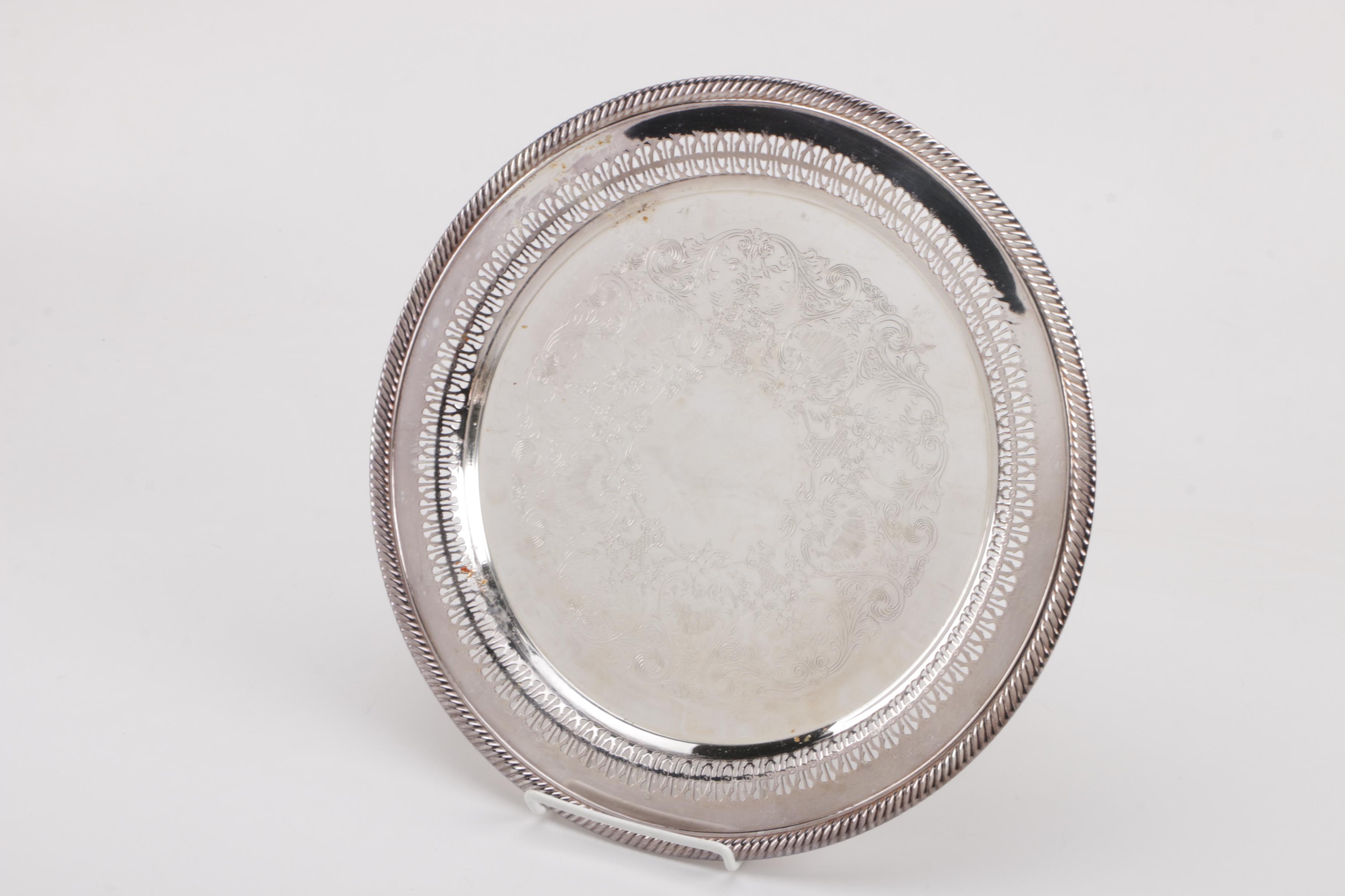 Wm. Rogers Silver Plate Tray and Additional Silver Plate Serveware