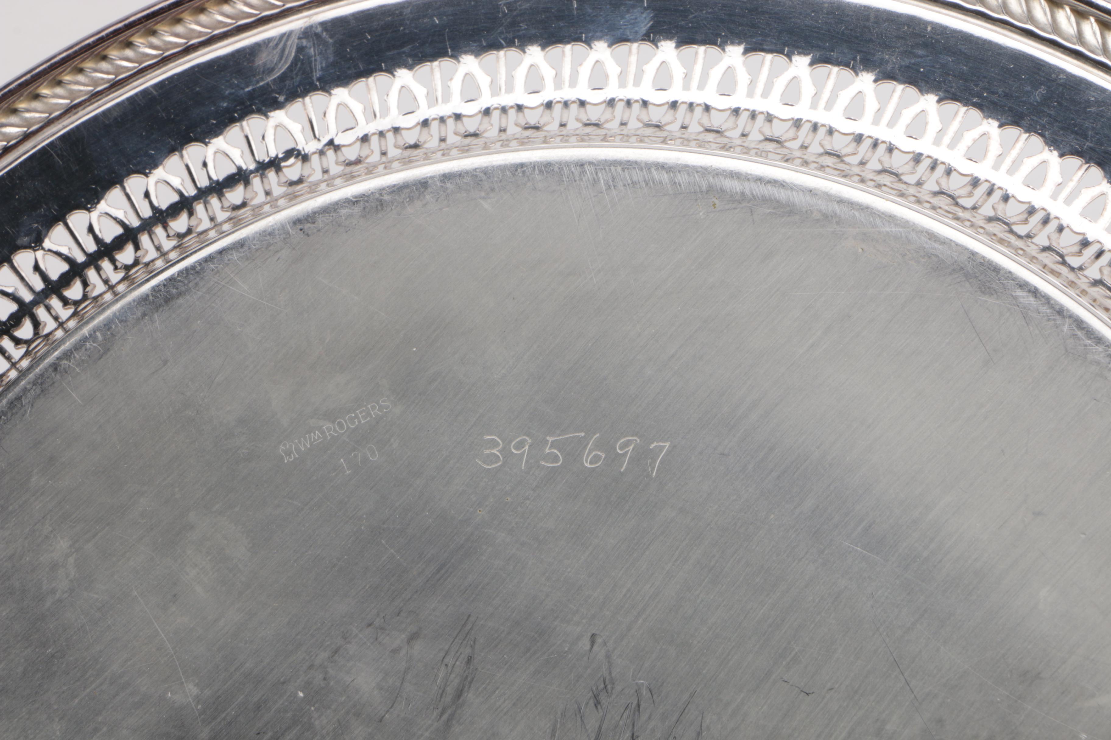 Wm. Rogers Silver Plate Tray and Additional Silver Plate Serveware