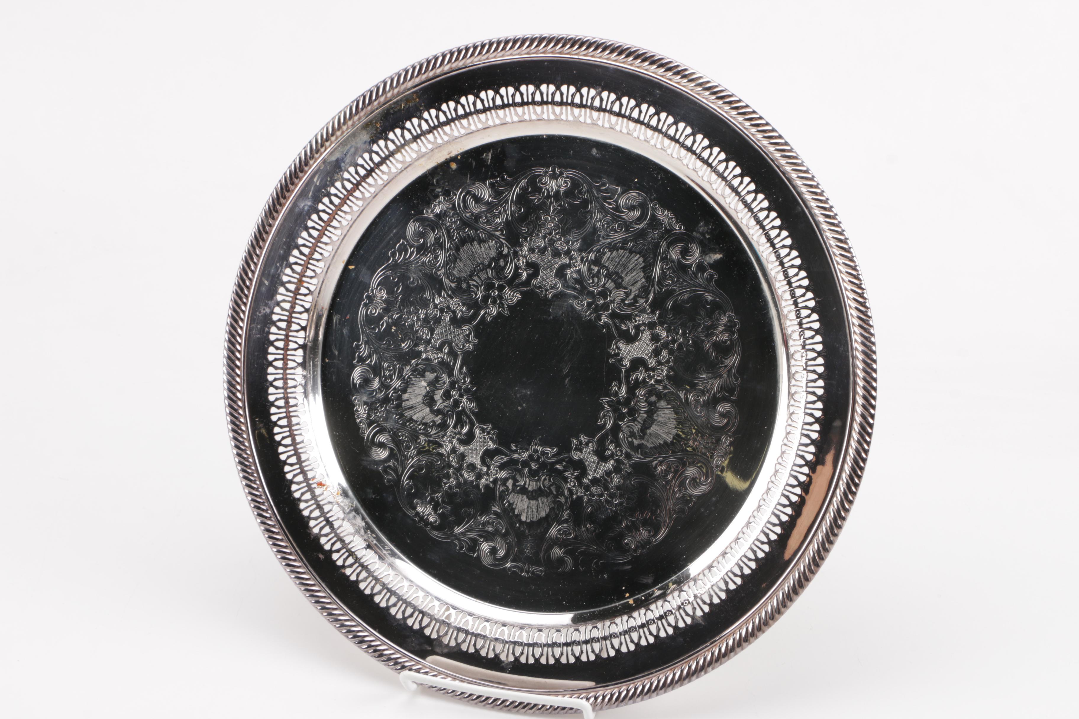 Wm. Rogers Silver Plate Tray and Additional Silver Plate Serveware