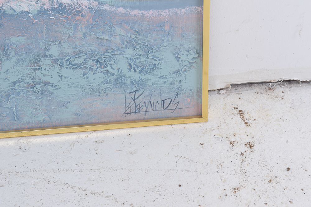 Lee Reynolds Acrylic Painting of a Flowering Cactus