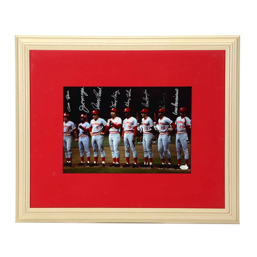 "Great Eight" Signed 1975-1976 Reds Team Framed Photo