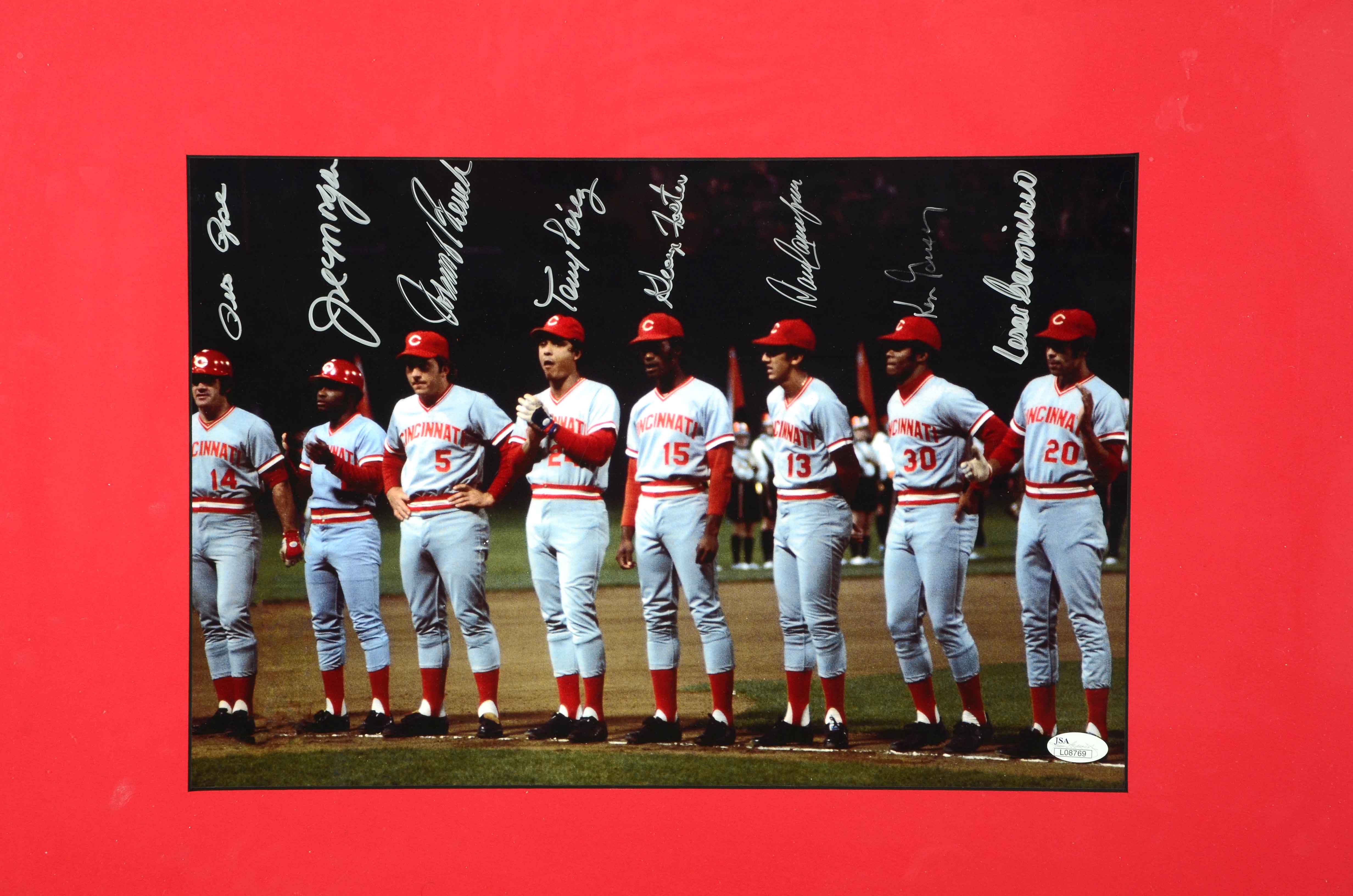 "Great Eight" Signed 1975-1976 Reds Team Framed Photo