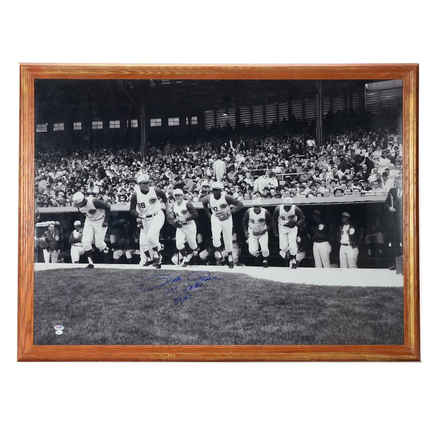 Pete Rose "First Game" Signed Photo Print PSA COA
