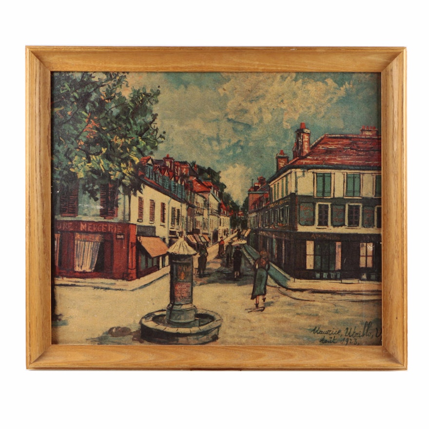Offset Lithograph After Maurice Utrillo's Painting "Aouk"
