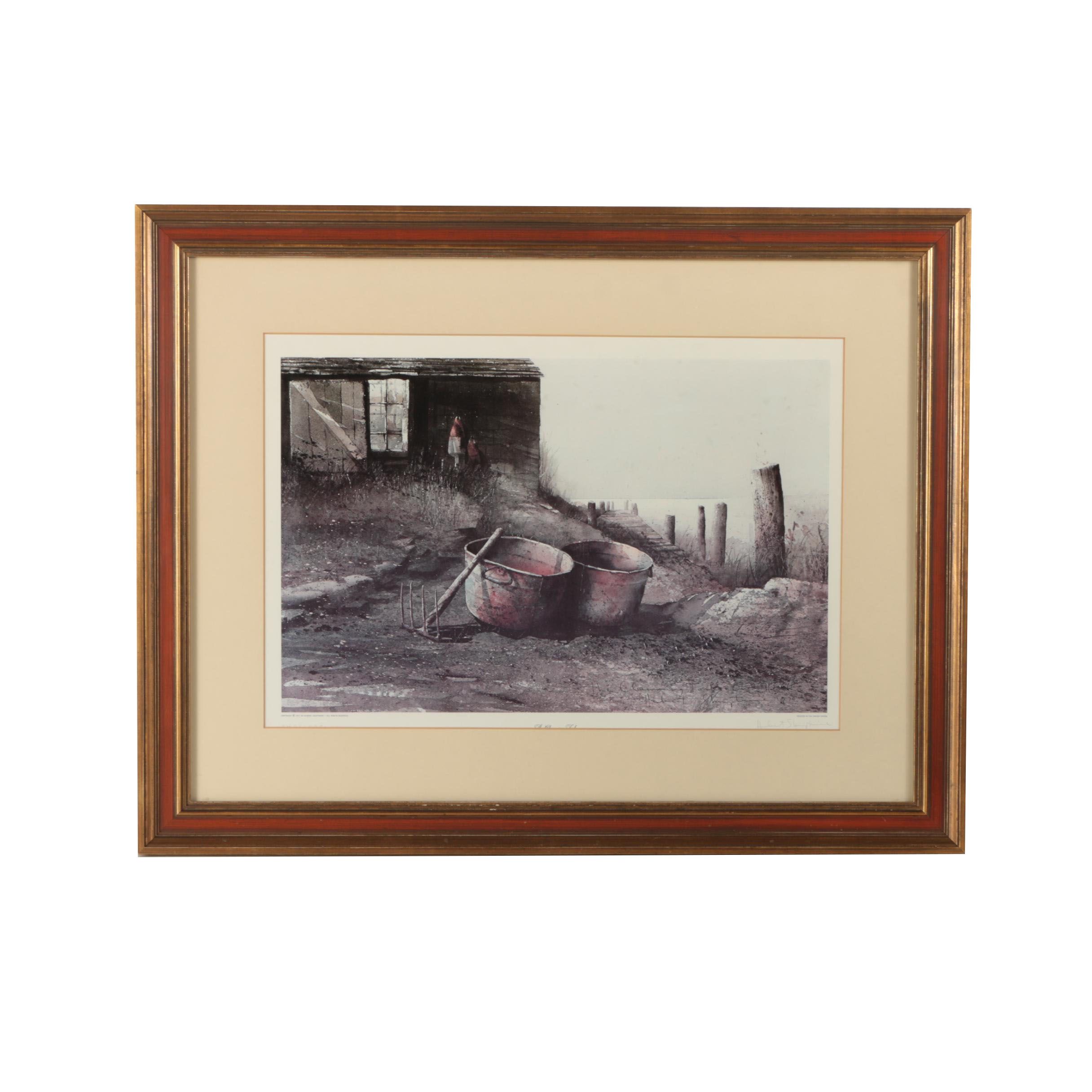 Hubert Shuptrine Limited Edition Offset Lithograph of a Coastal Scene