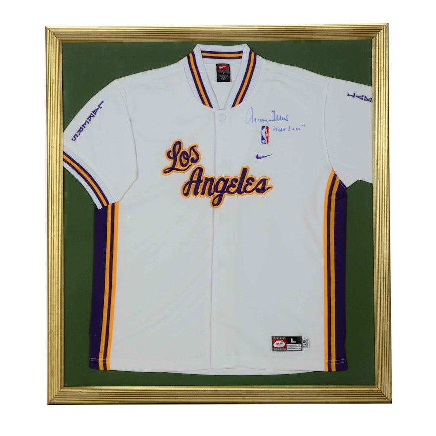 Hall Of Famer Jerry West Signed NBA Lakers Warm-Up Top PSA COA