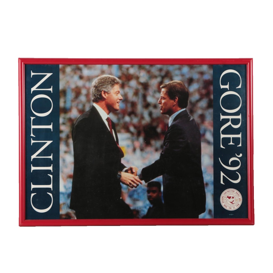 Clinton/Gore 1992 Presidential Election Campaign Poster