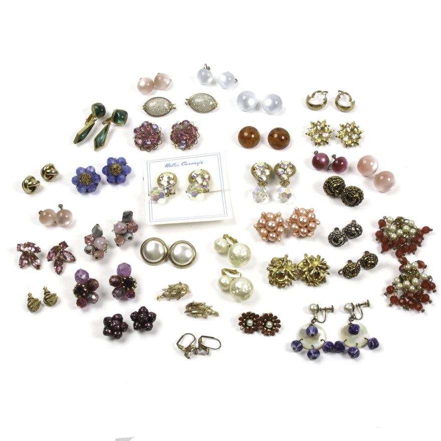 Generous Collection of Vintage Costume Earrings