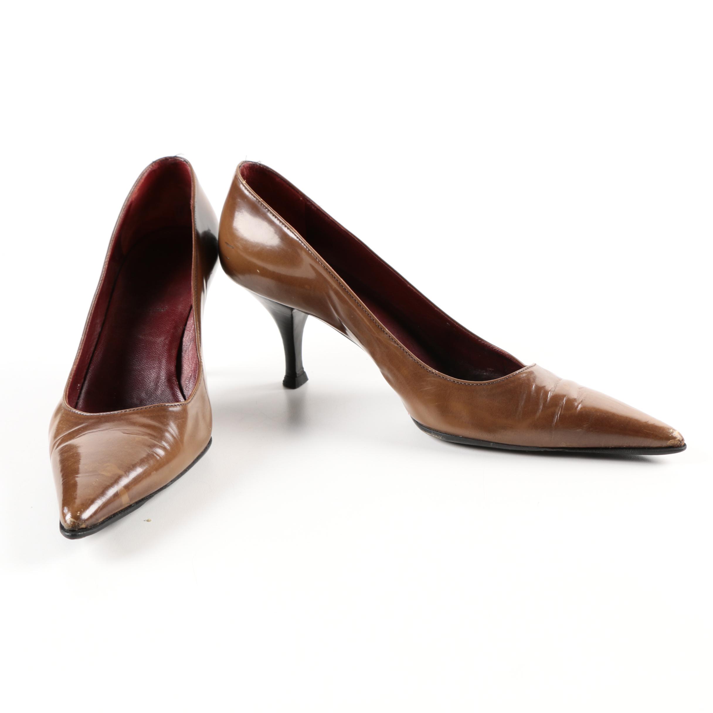 Prada Brown Leather Pumps