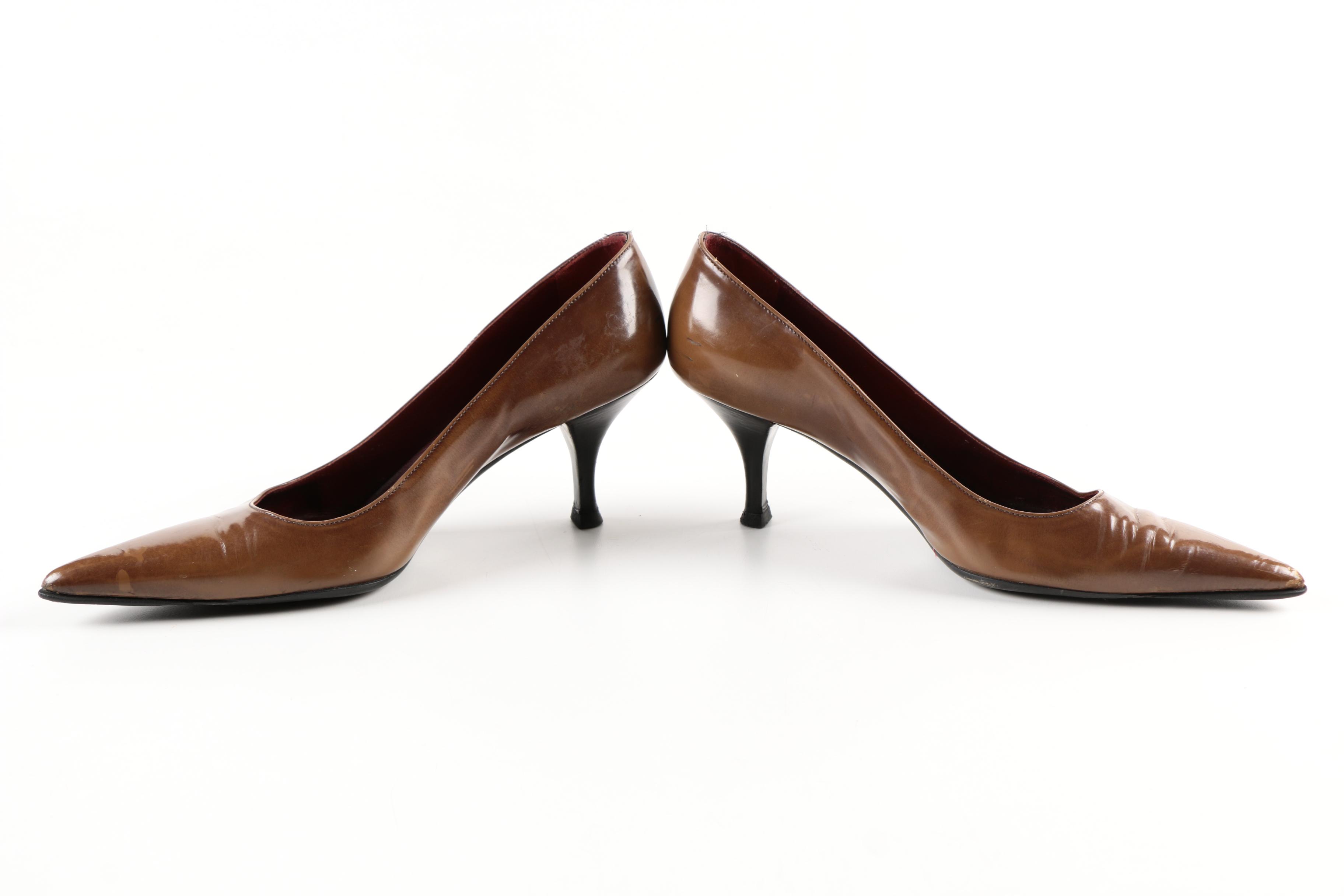Prada Brown Leather Pumps
