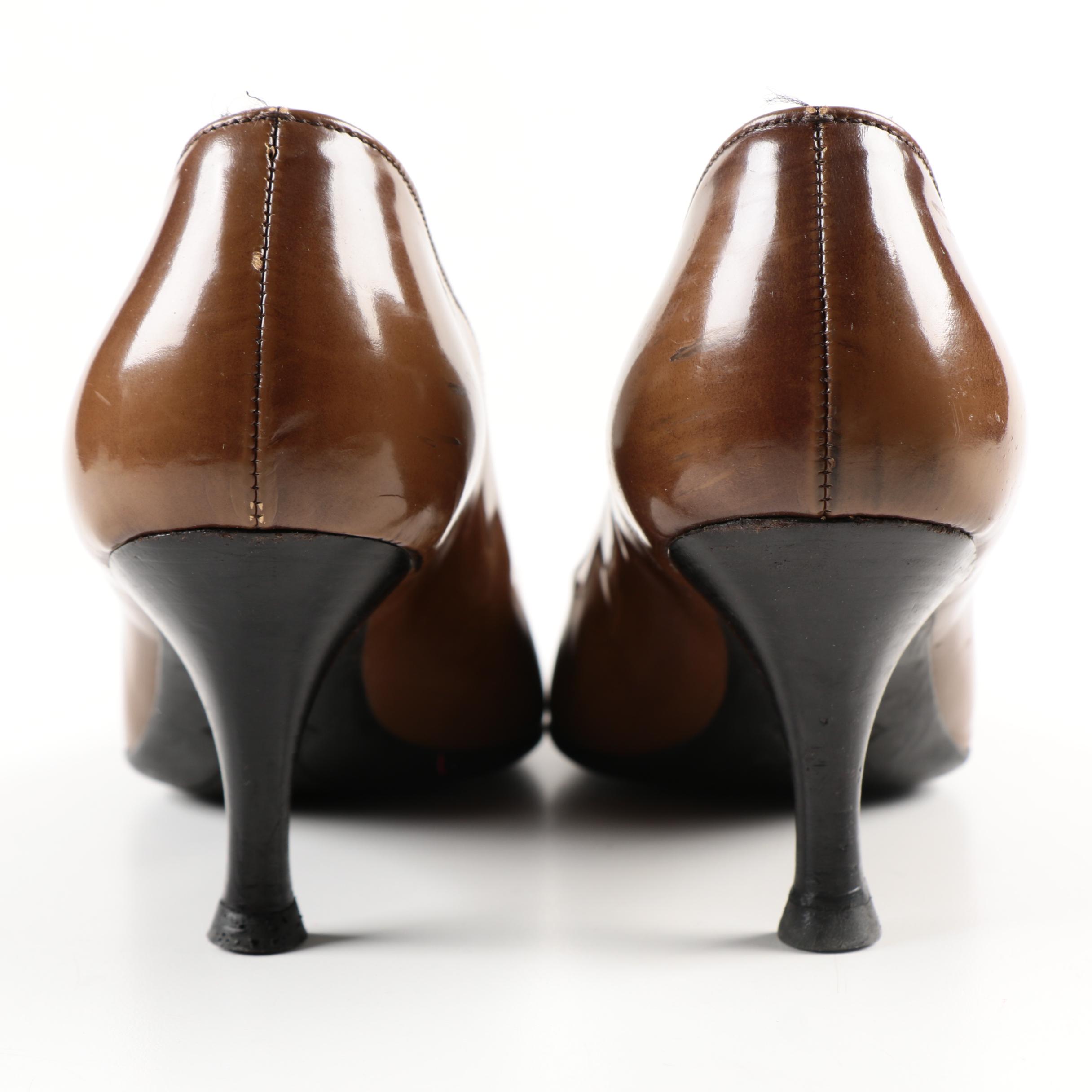 Prada Brown Leather Pumps