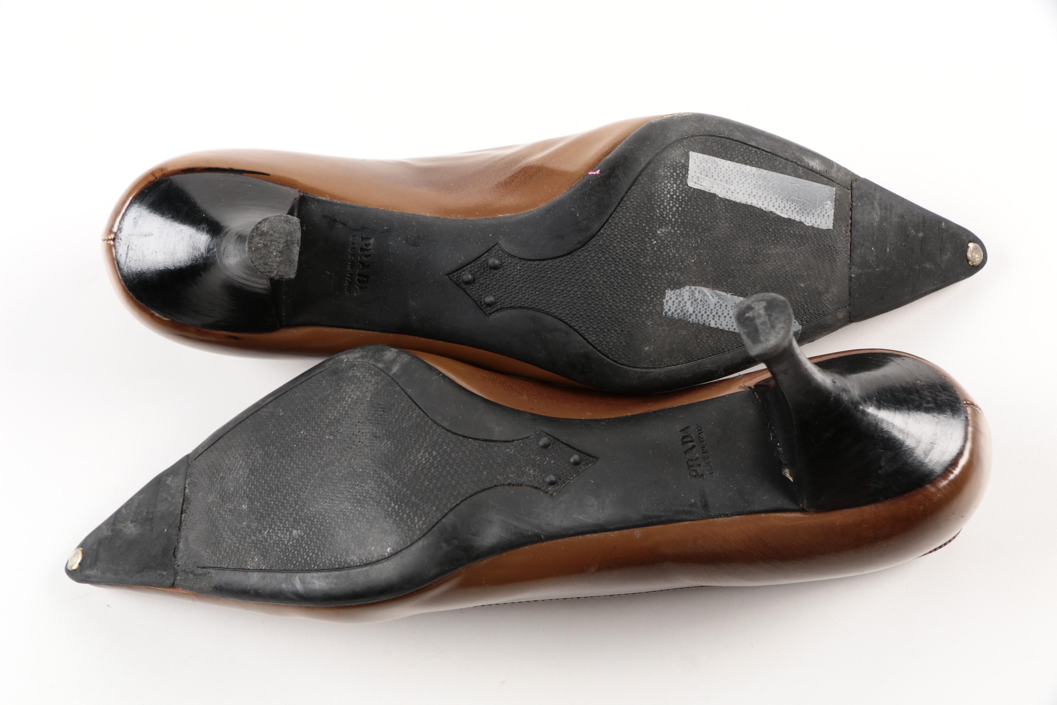 Prada Brown Leather Pumps