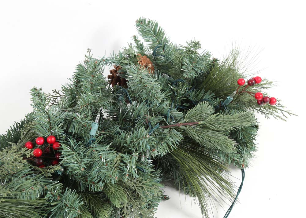 Frontgate Lighted Wreath and Garland