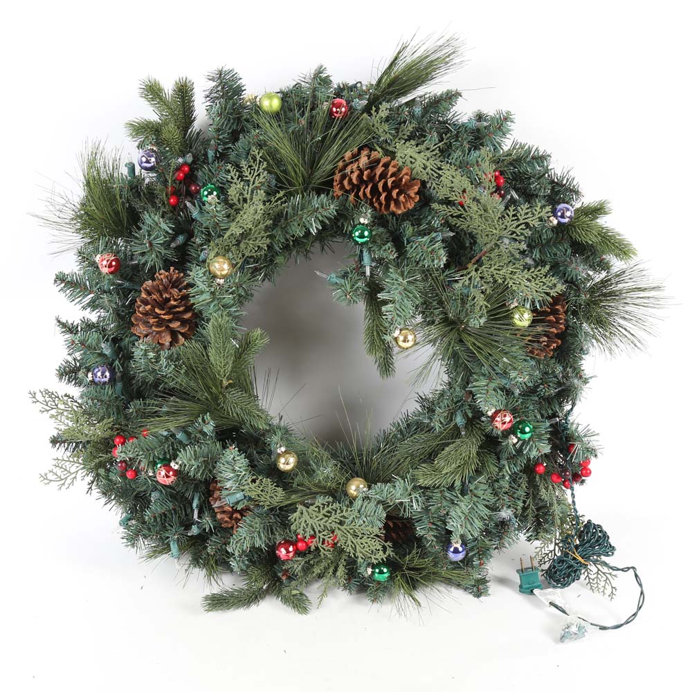 Frontgate Lighted Wreath and Garland