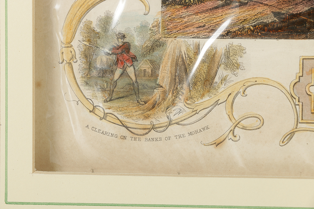 J & F Tallis Hand-Colored Engraving on Paper "The Erie Canal and the Little Falls on the River Mohawk"