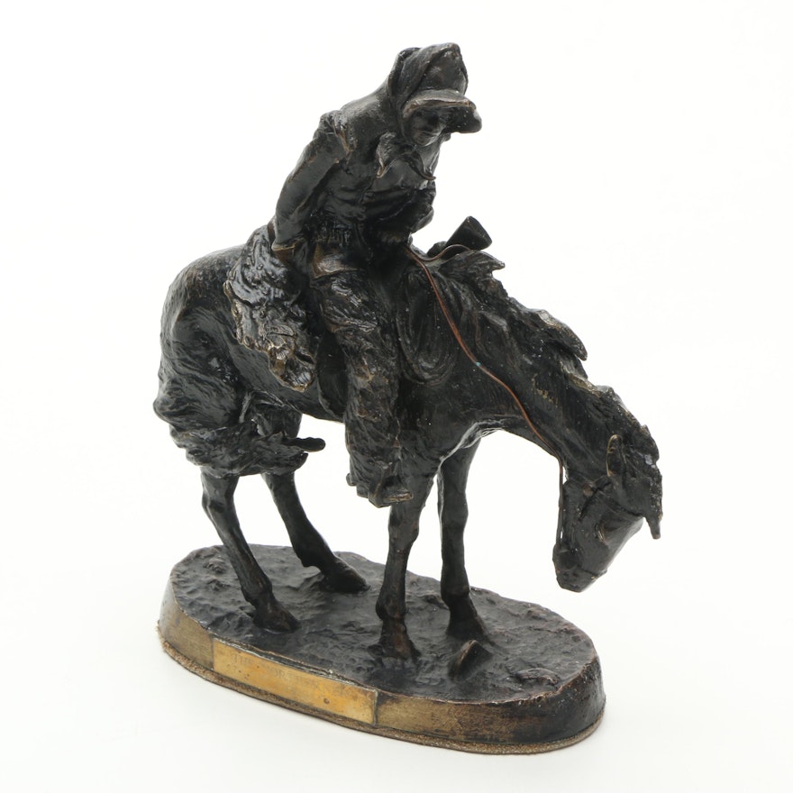 Brass Reproduction Sculpture Frederic Remington "The Northerner"