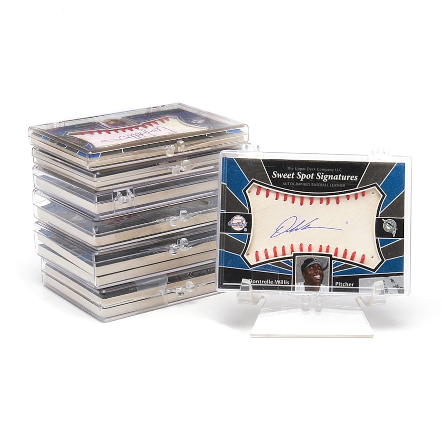 Nine 2004 Upper Deck Certified Autographed Baseball Cards