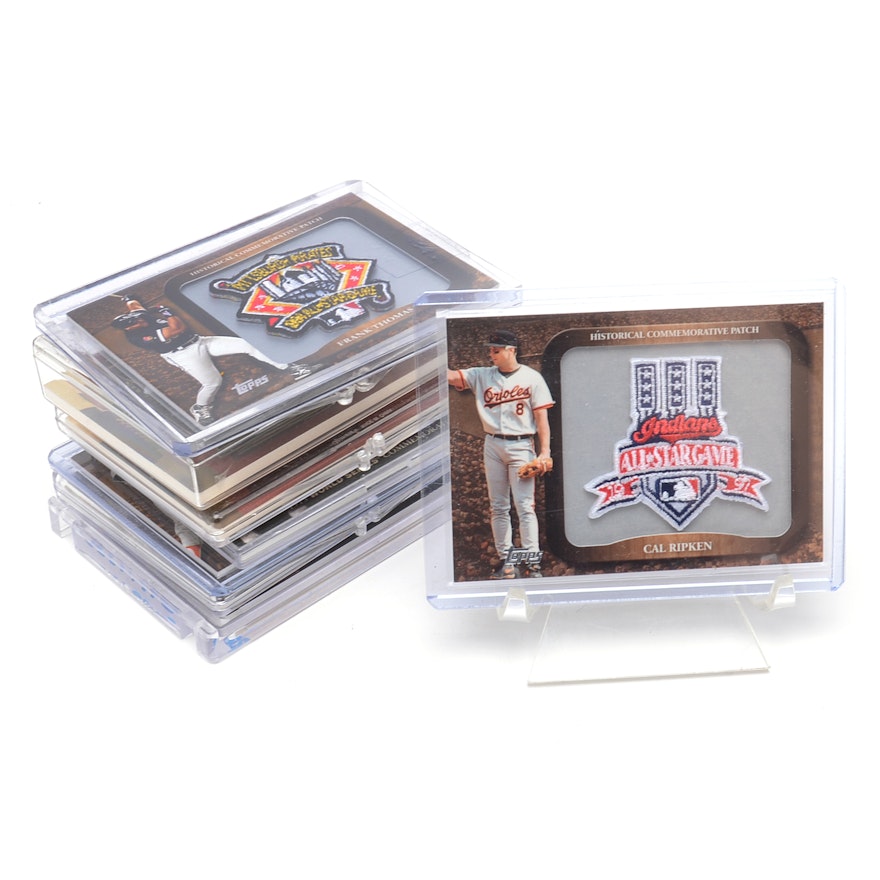 Eight Commemorative Baseball Patch Cards