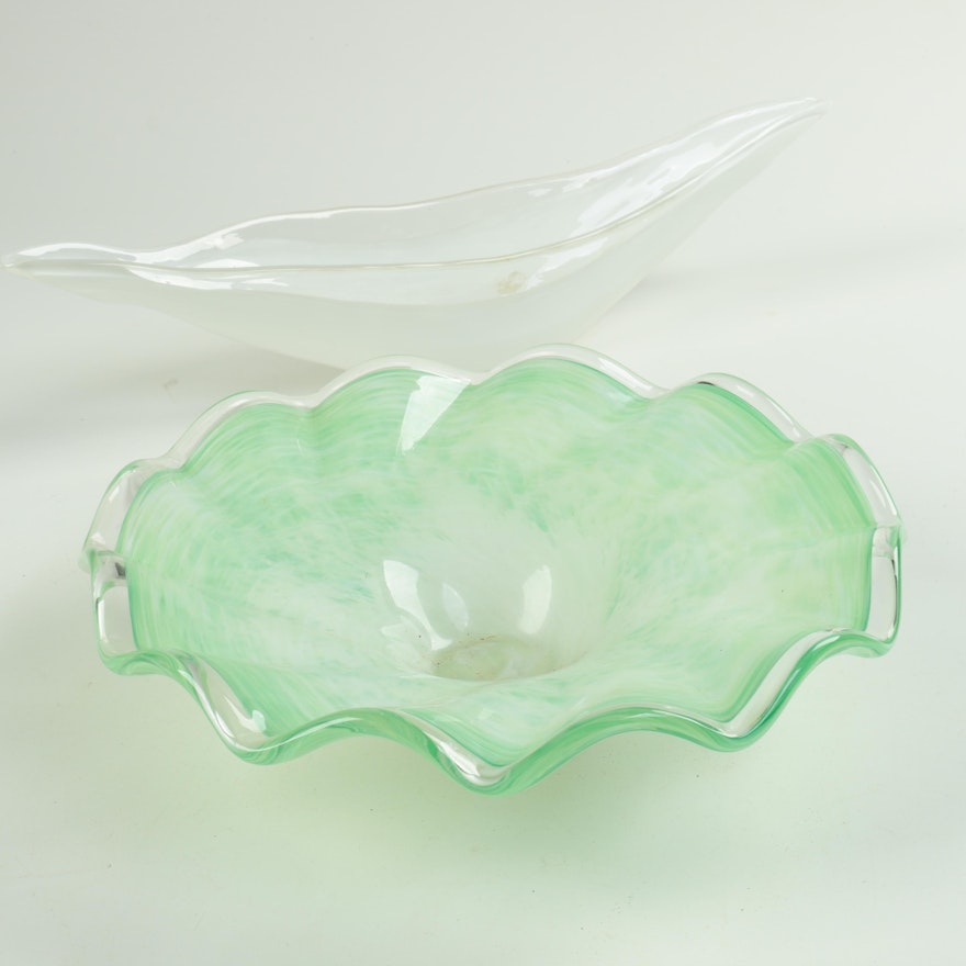 Two Decorative Glass Plates