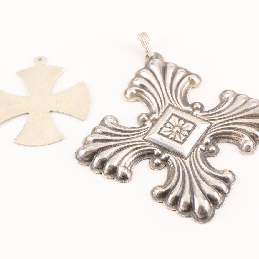 Sterling Silver Cross Pendants Featuring Reed and Barton