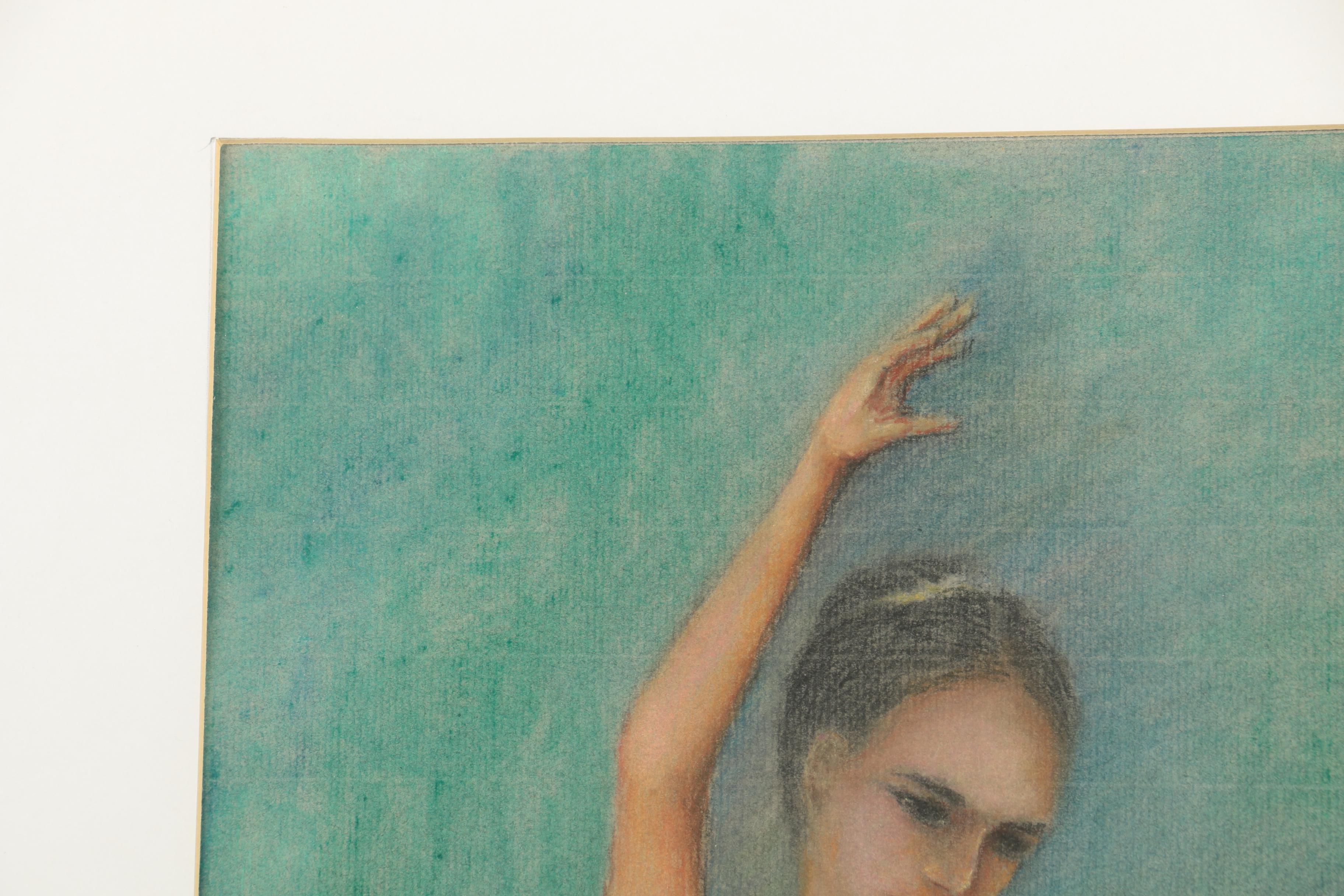 Anthony S. Elacion Pastel on Laid Paper of a Ballerina