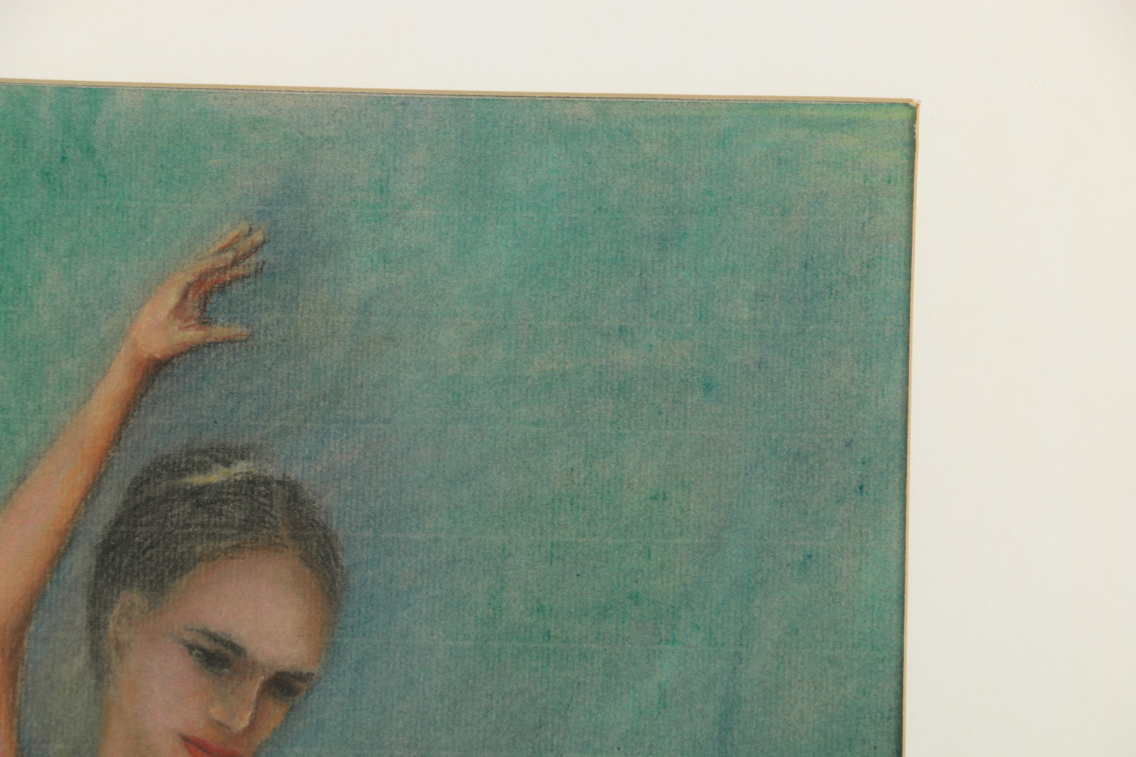 Anthony S. Elacion Pastel on Laid Paper of a Ballerina