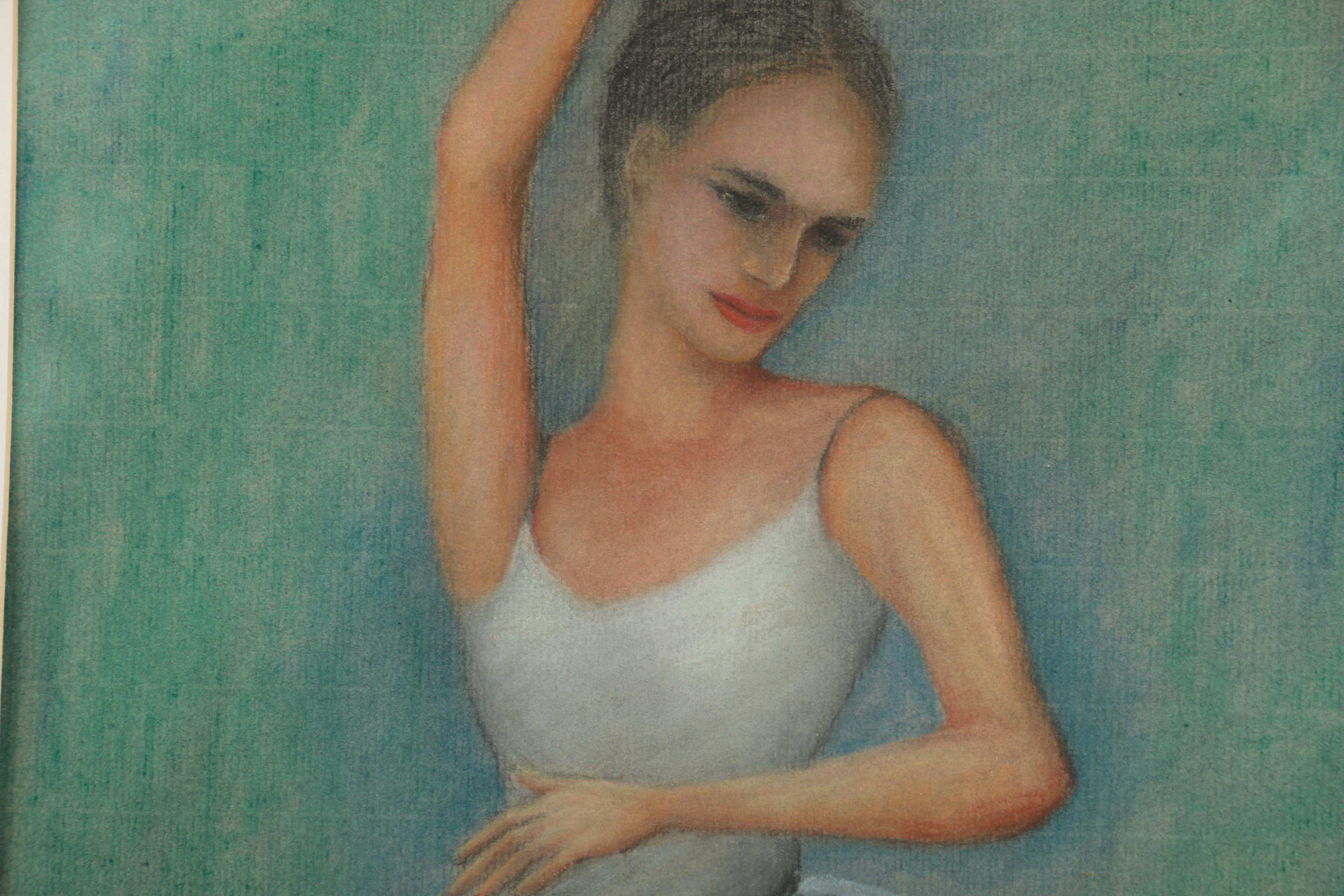 Anthony S. Elacion Pastel on Laid Paper of a Ballerina