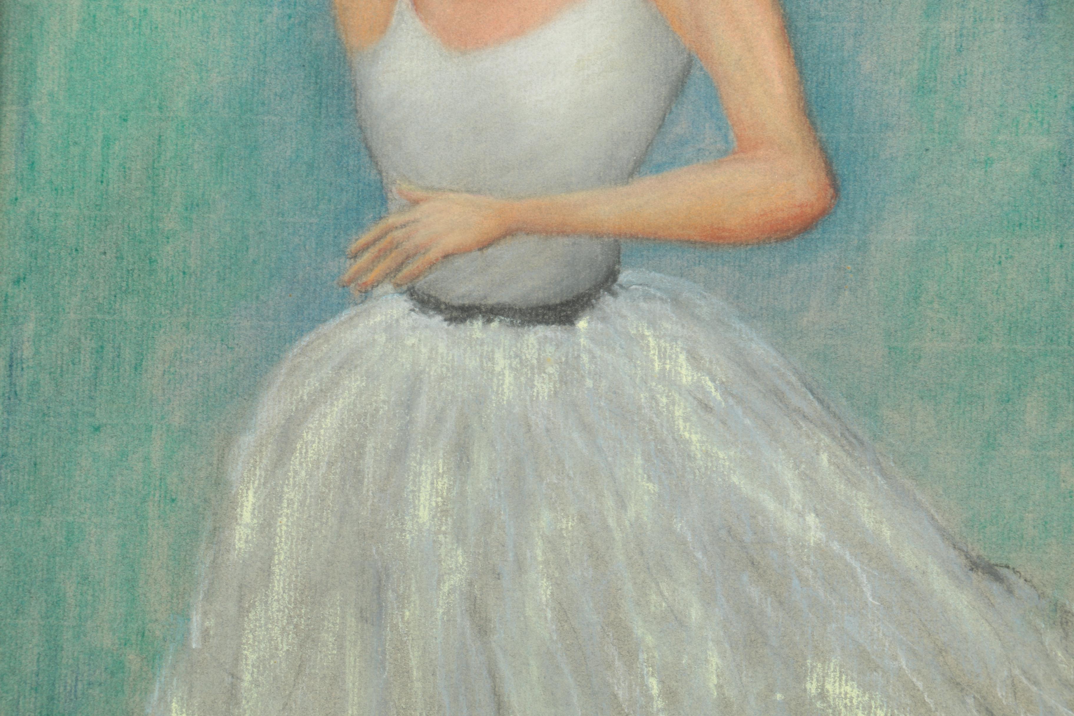 Anthony S. Elacion Pastel on Laid Paper of a Ballerina