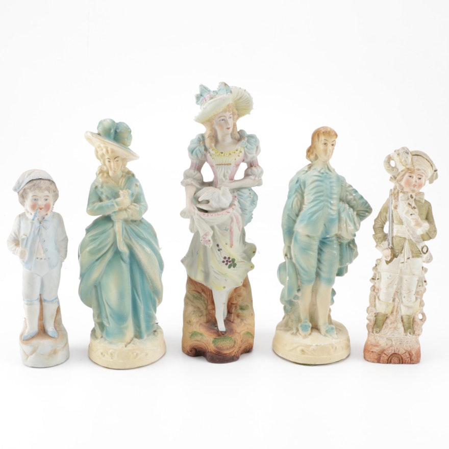 Assortment of Bisque Figurines including Unger, Scheider and Co