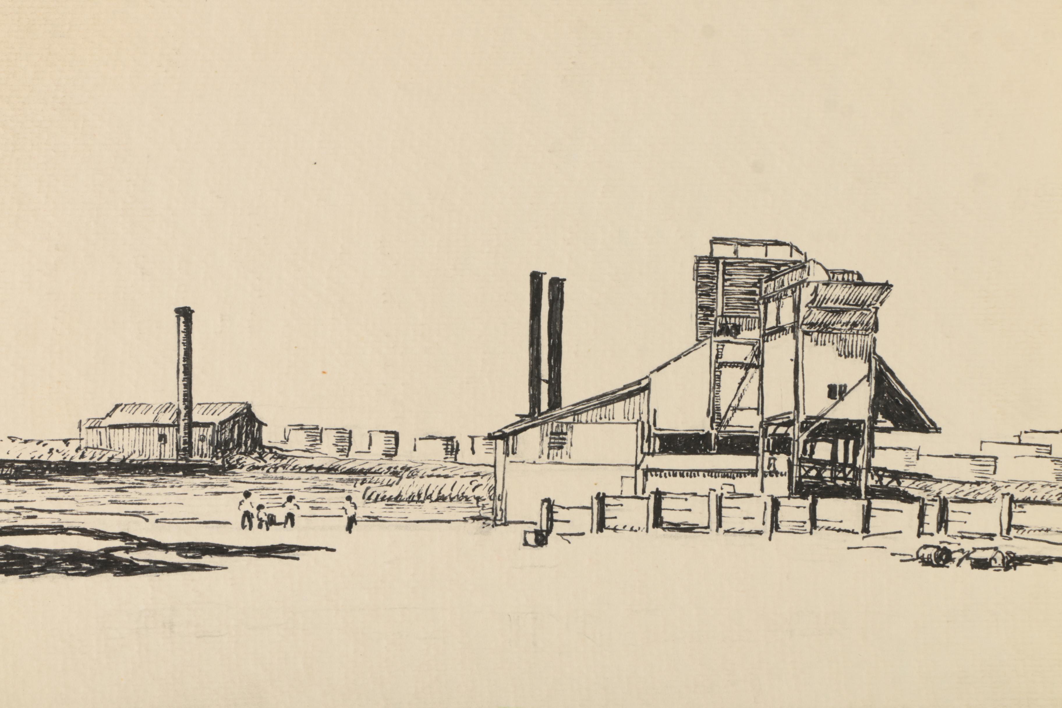 Hayward Cirker Ink and Gouache Illustrations of Outdoor Scenes