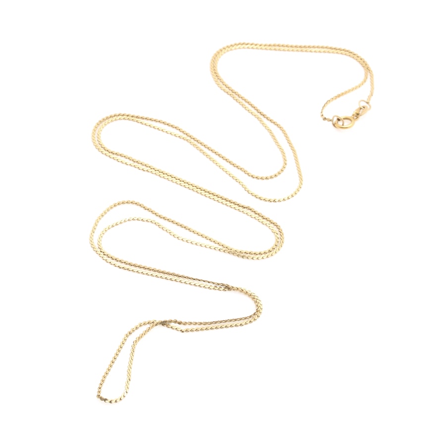 14K Yellow Gold Serpentine Chain Necklace