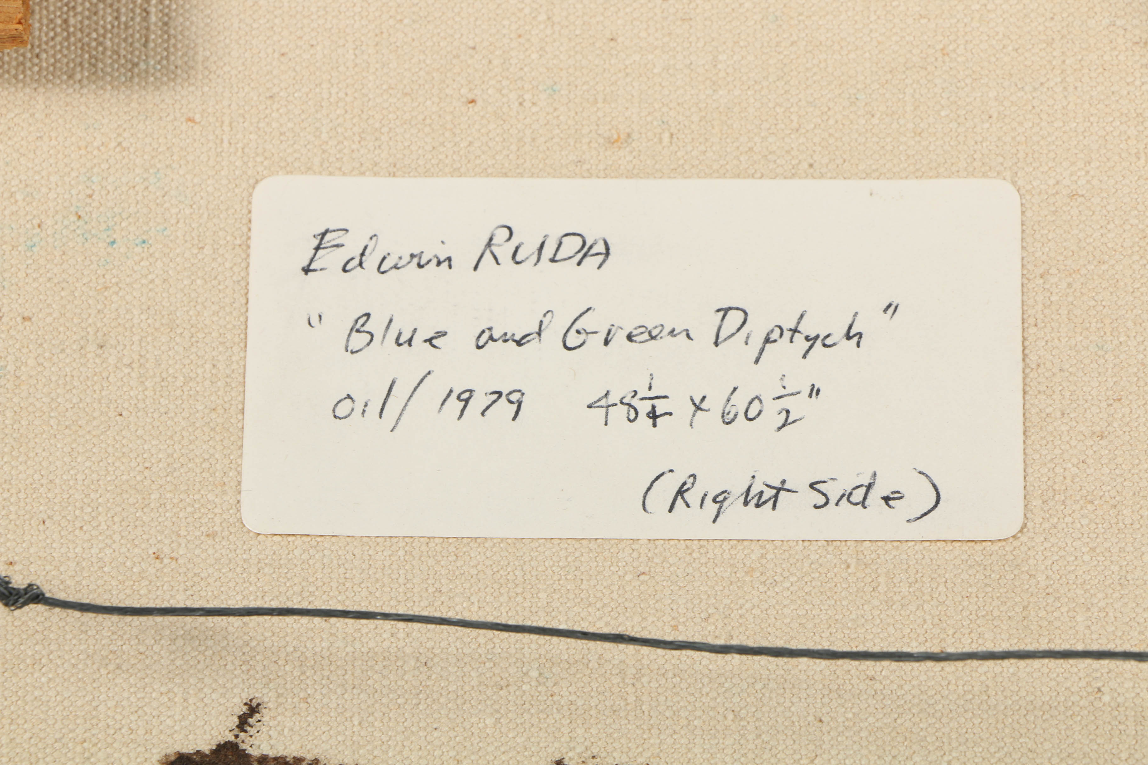 Edwin Ruda Oil Painting "Blue and Green Diptych"