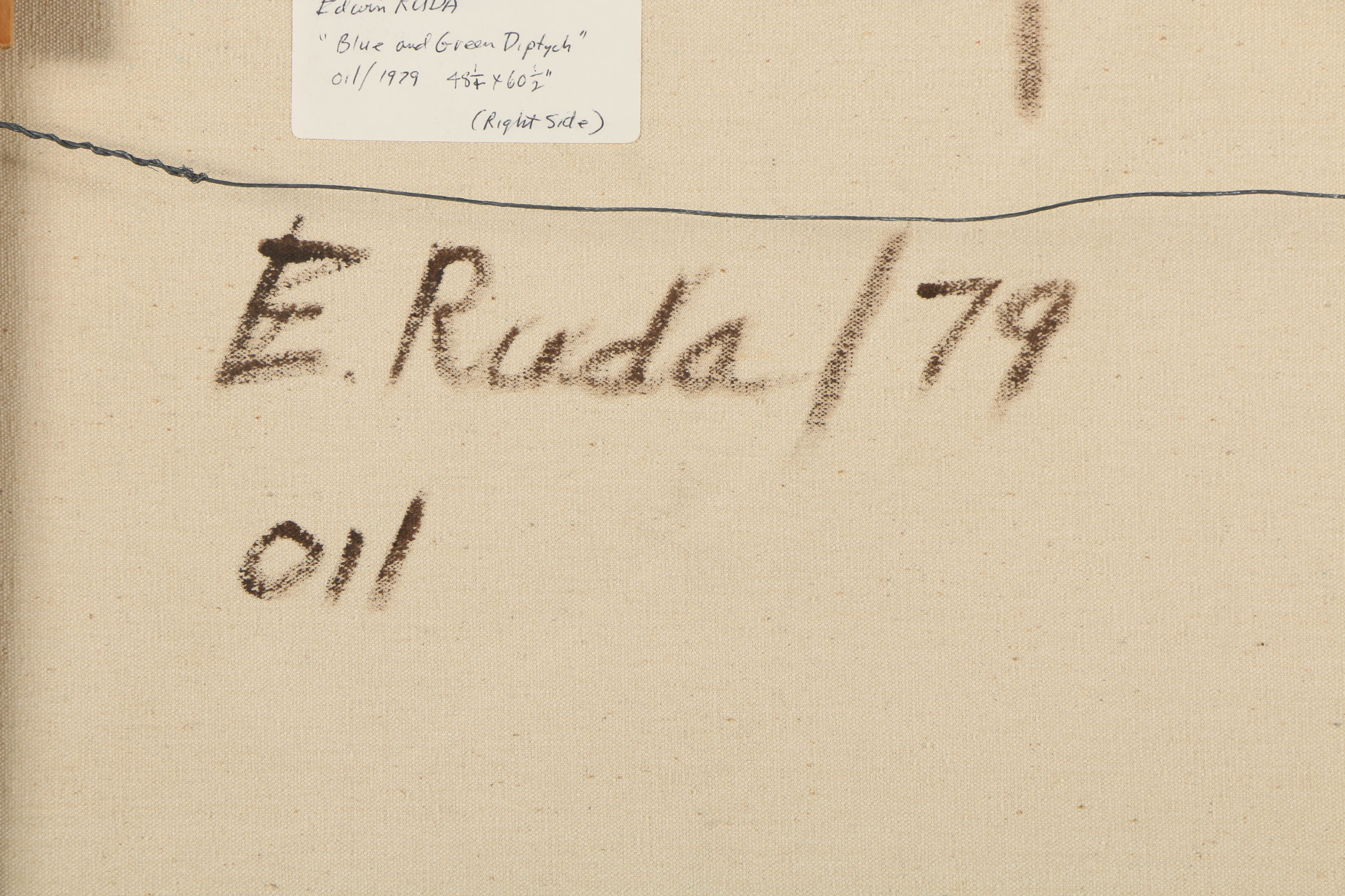Edwin Ruda Oil Painting "Blue and Green Diptych"