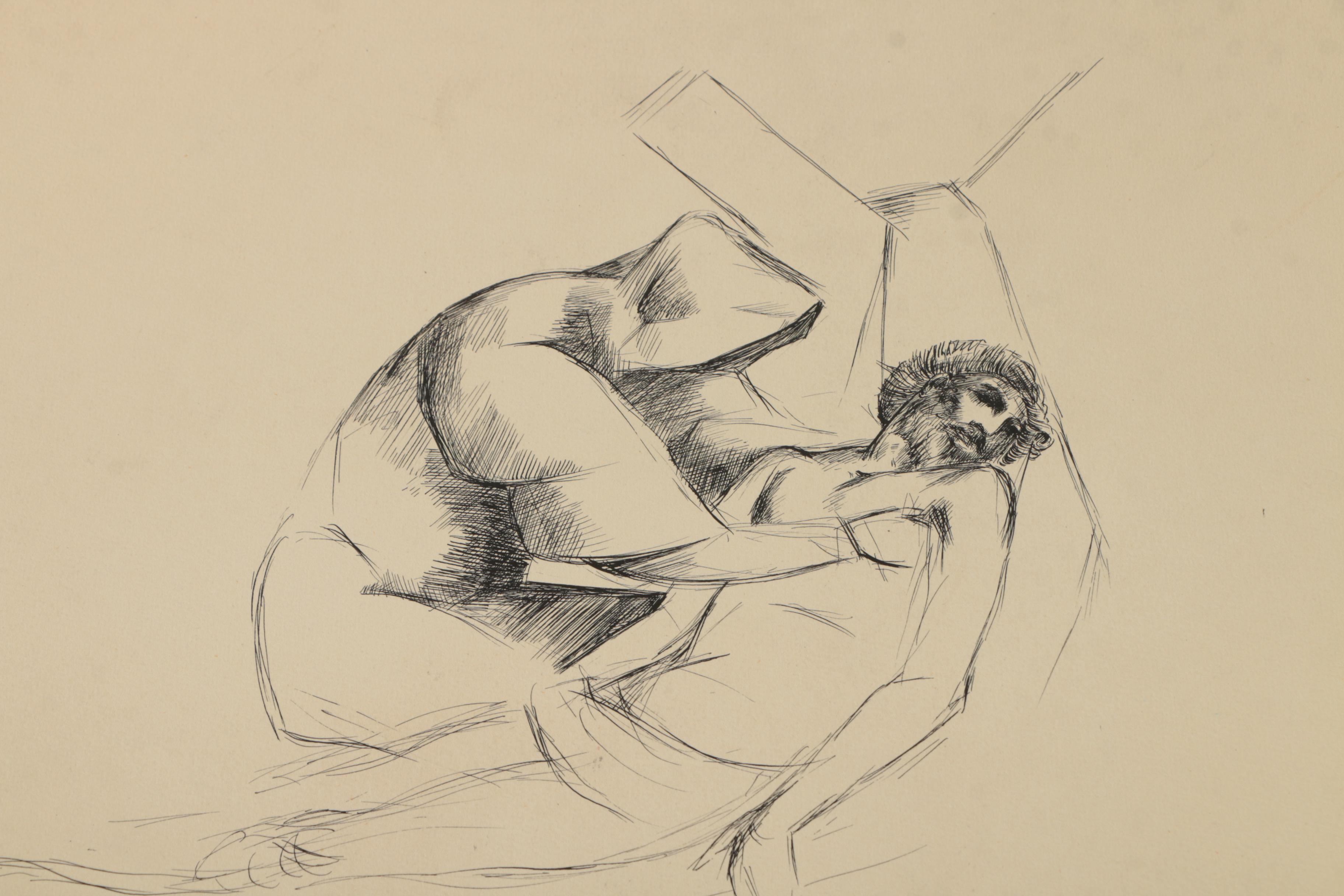 Collection of Ink and Graphite Drawings Featuring Henry C. Meyer