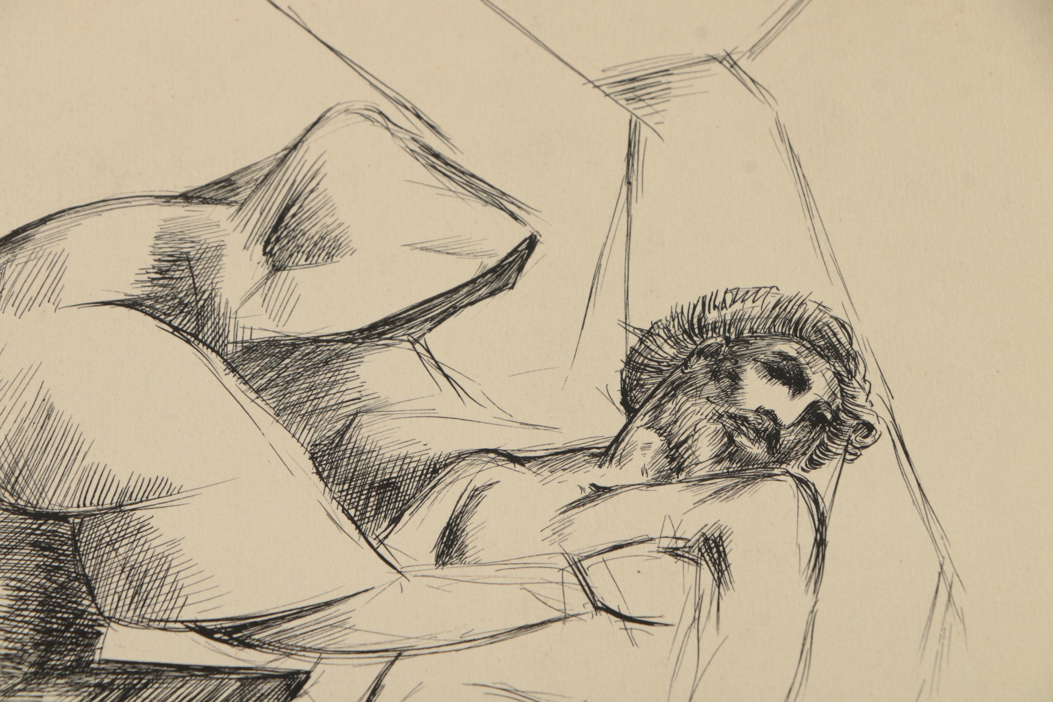 Collection of Ink and Graphite Drawings Featuring Henry C. Meyer