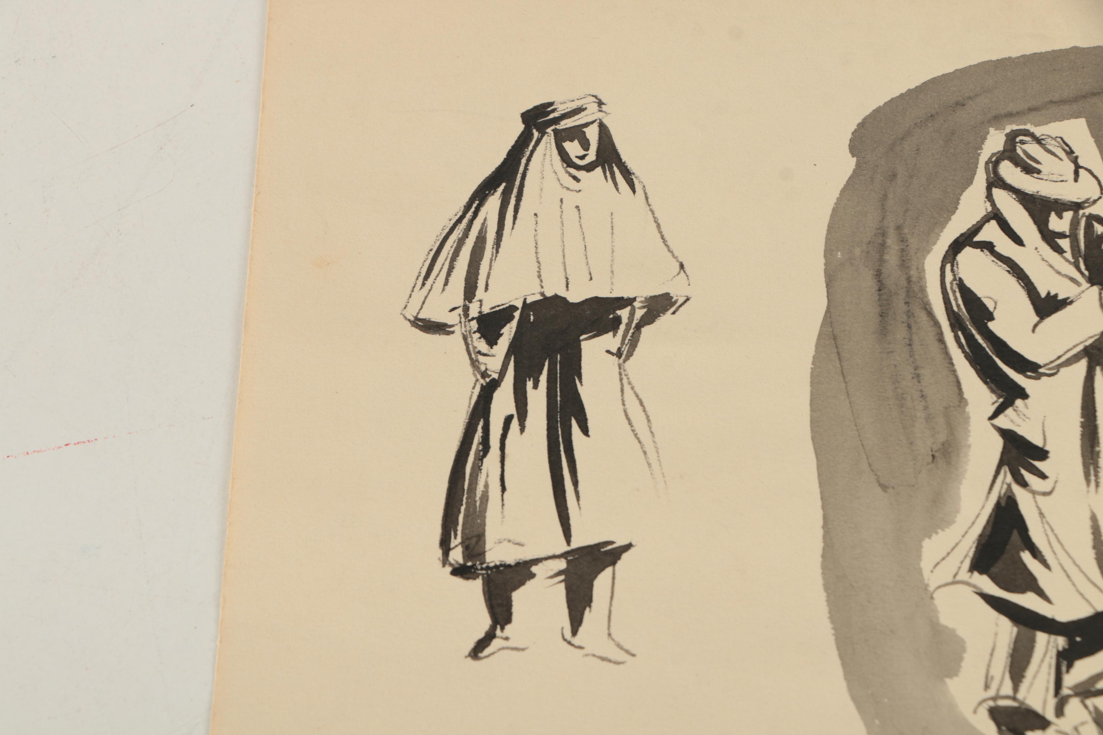 Collection of Ink and Graphite Drawings Featuring Henry C. Meyer