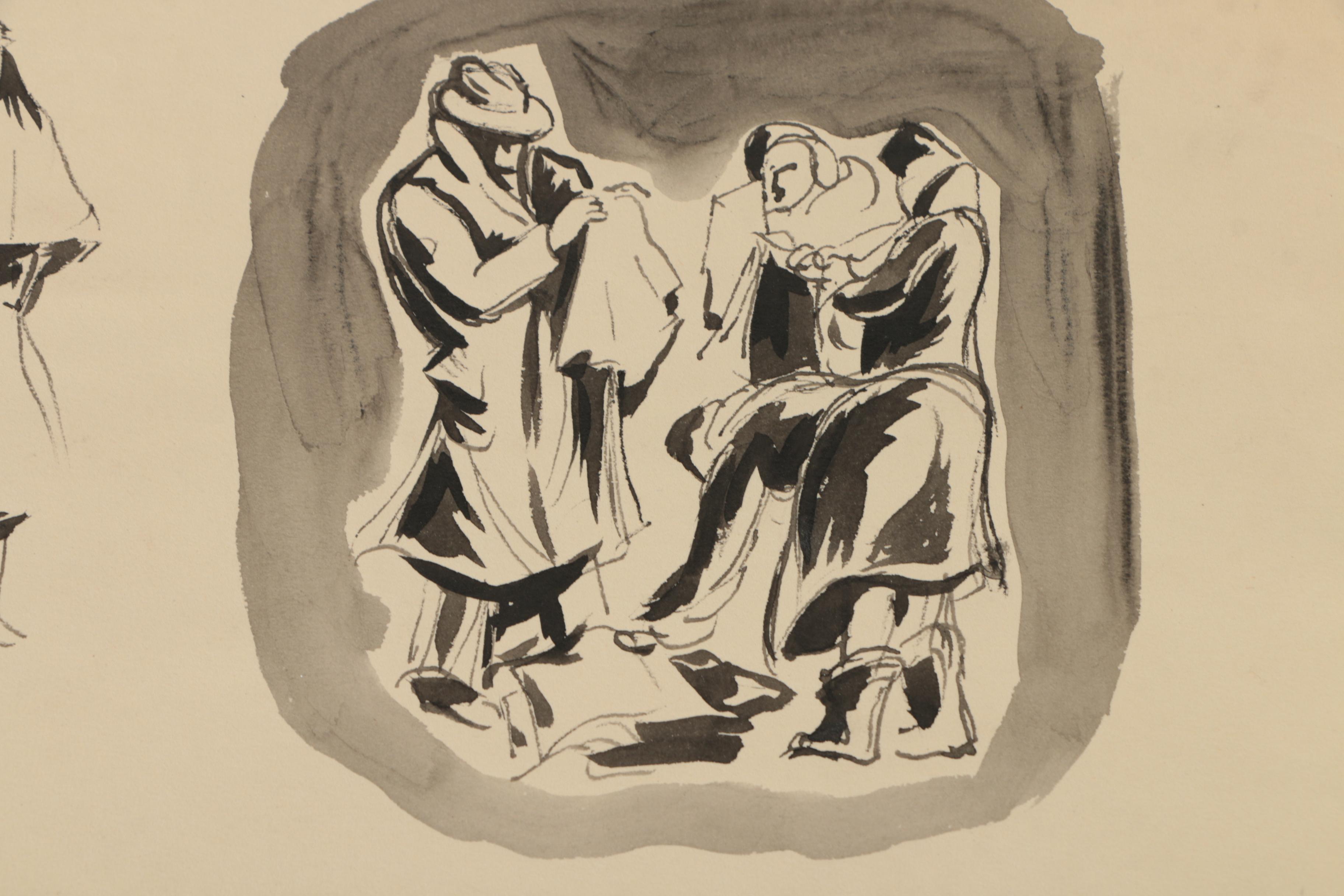 Collection of Ink and Graphite Drawings Featuring Henry C. Meyer