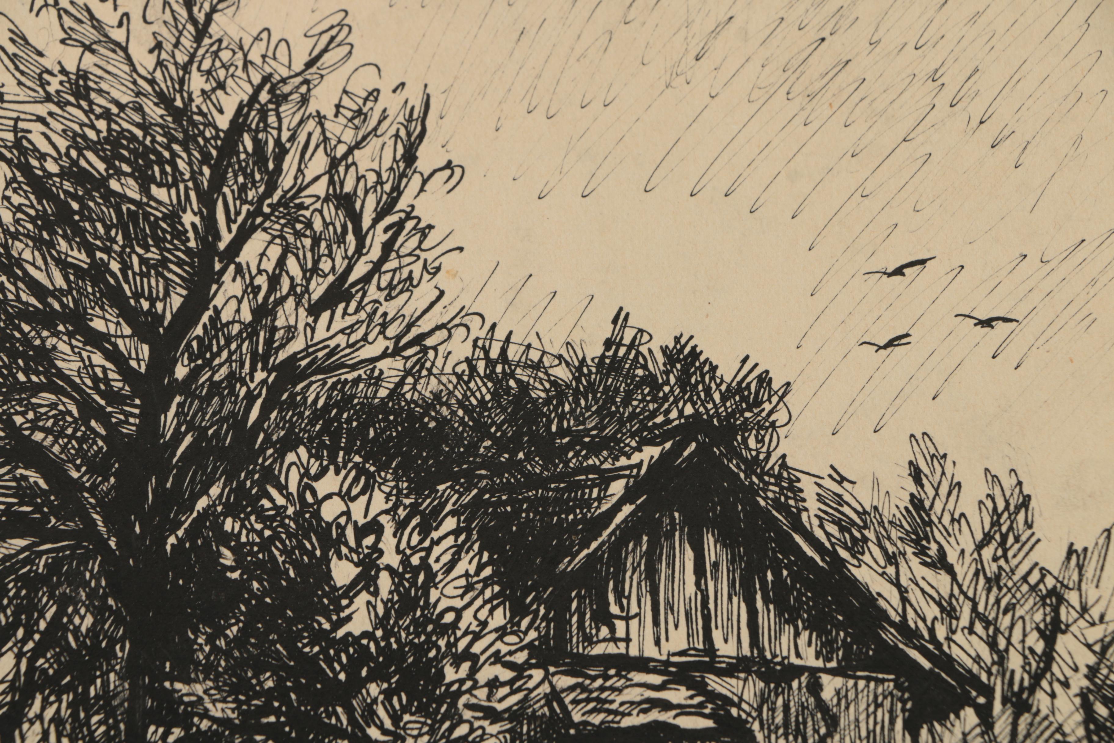 Collection of Ink and Graphite Drawings Featuring Henry C. Meyer