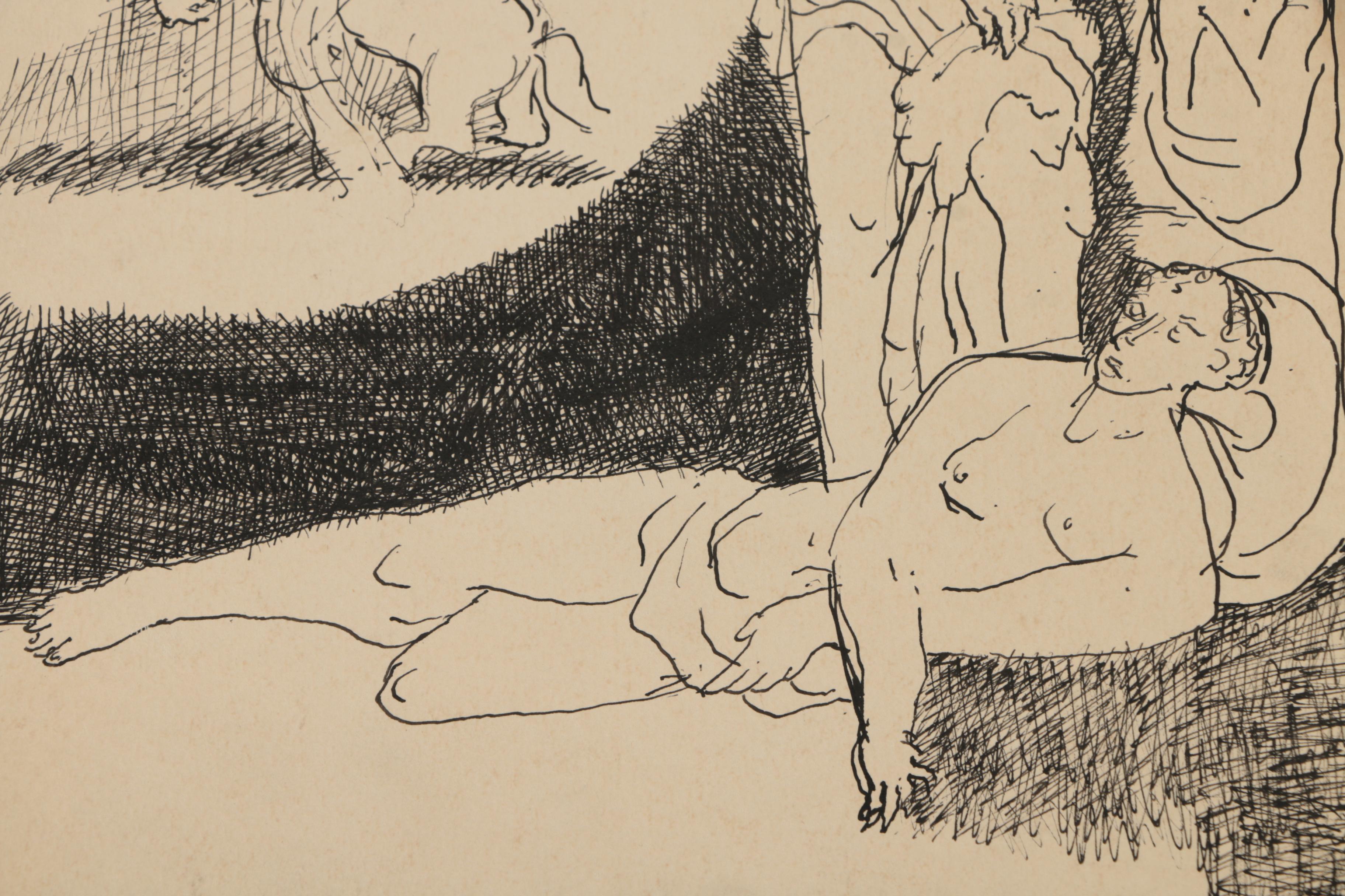 Collection of Ink and Graphite Drawings Featuring Henry C. Meyer