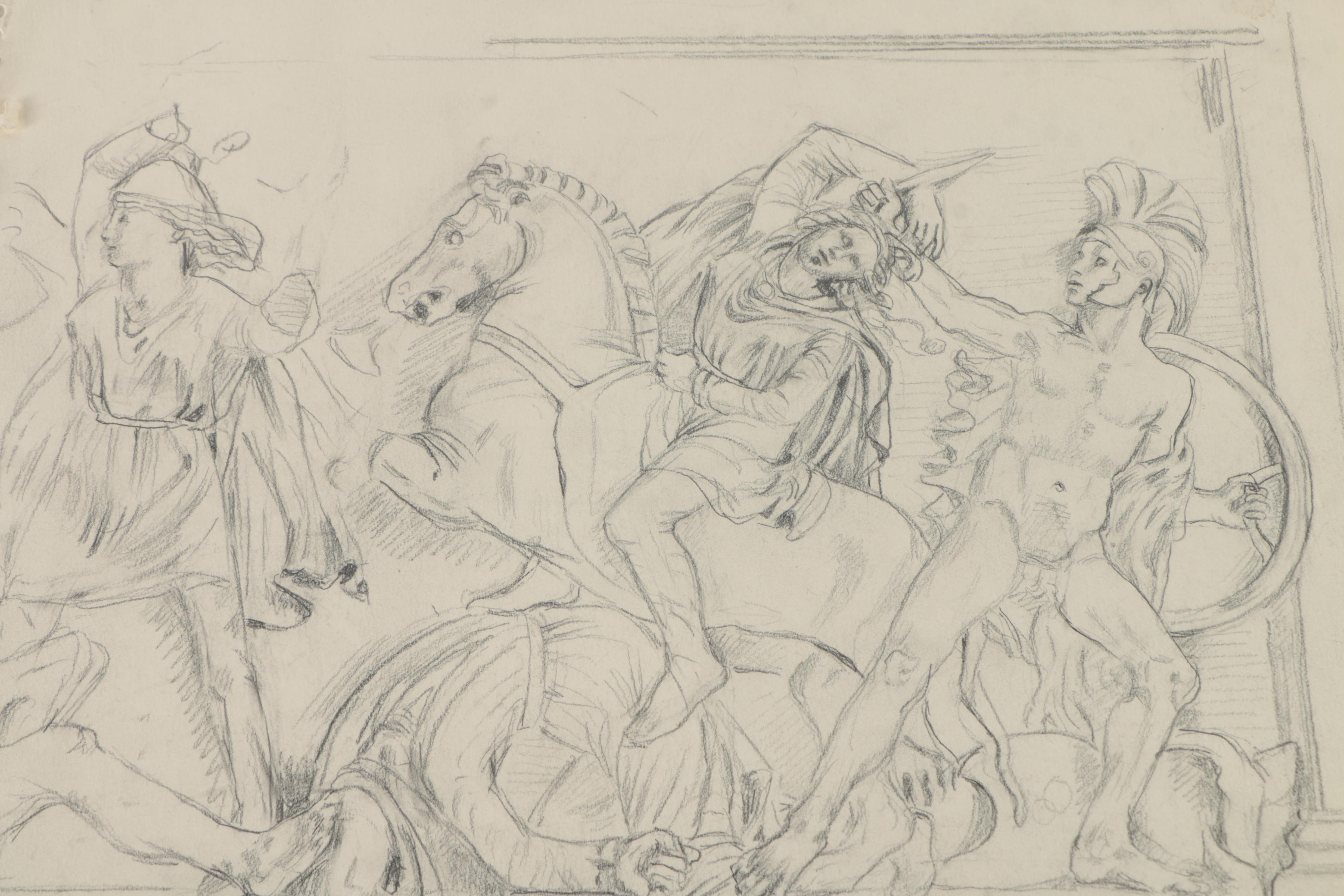 Collection of Ink and Graphite Drawings Featuring Henry C. Meyer