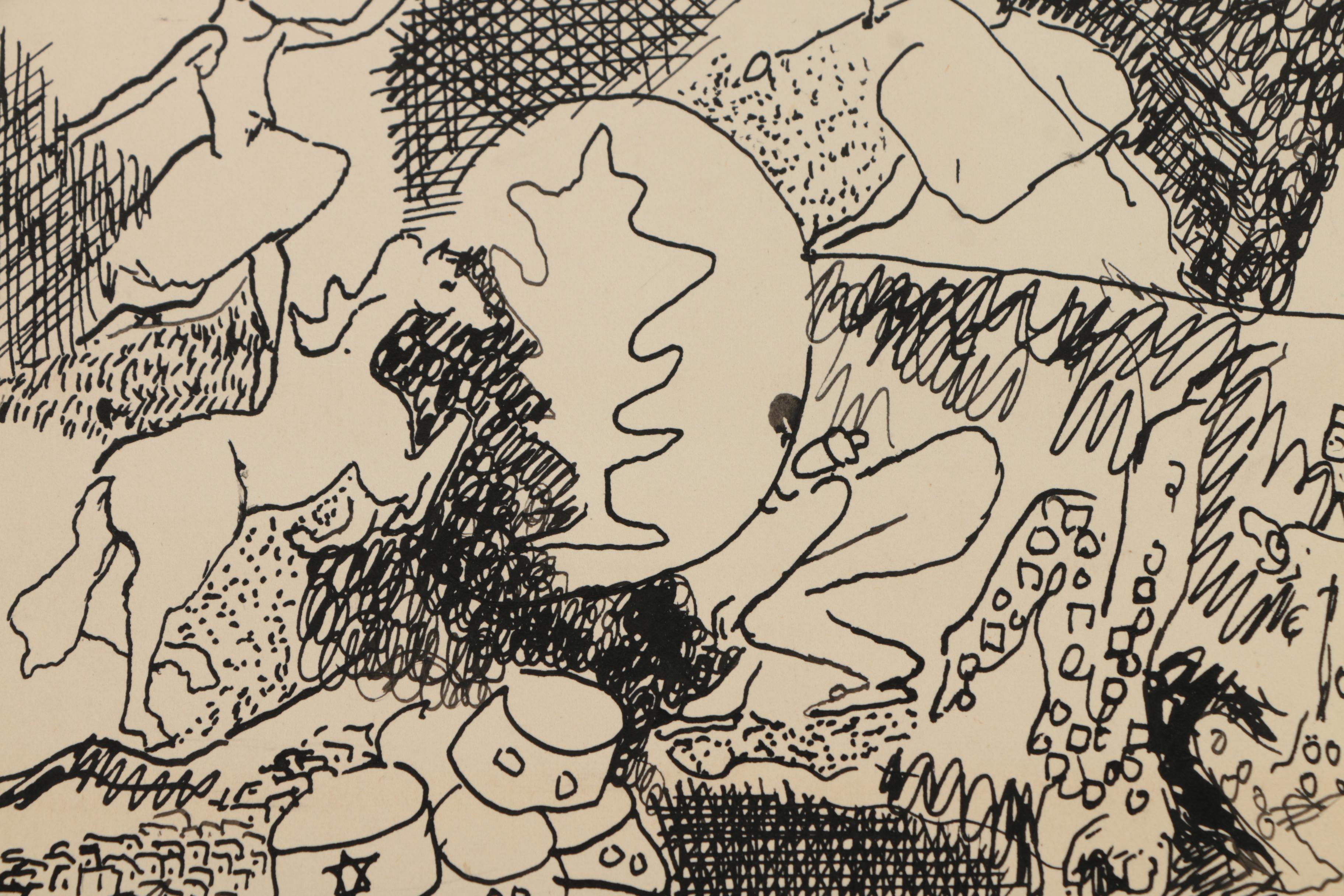 Collection of Ink and Graphite Drawings Featuring Henry C. Meyer